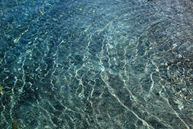 Deniz kenarındaki su ve kum desenleri.