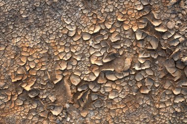 Arkaplan için renkli çatlamış kil deseni.