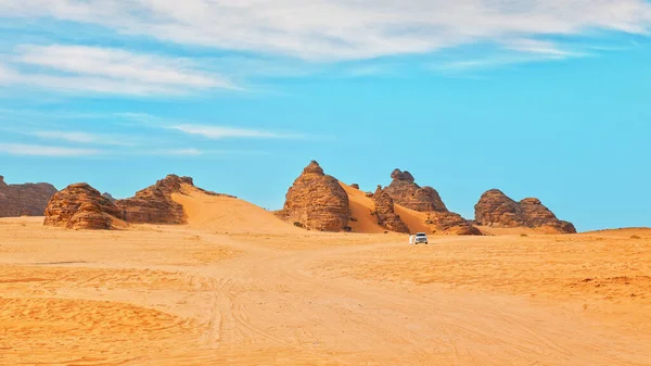 Paesaggio Tipico Del Deserto Alula Arabia Saudita Sabbia Con Alcune — Foto Stock
