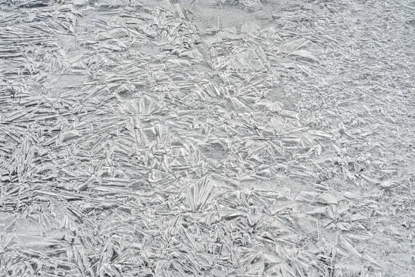 Hielo Río Congelado Burbujas Atrapadas Formando Estructuras Cristalinas Primer Plano — Foto de Stock