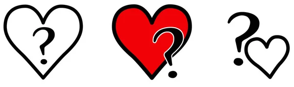 Heart Icon Sign Question Mark — Stock Vector