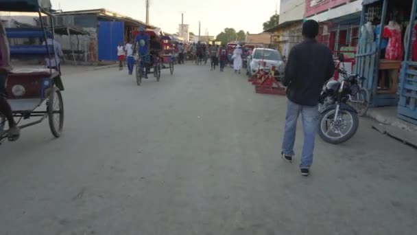 Toliara Madagascar May 2019 Walking Typical Medium Sized Town Street — Stock Video