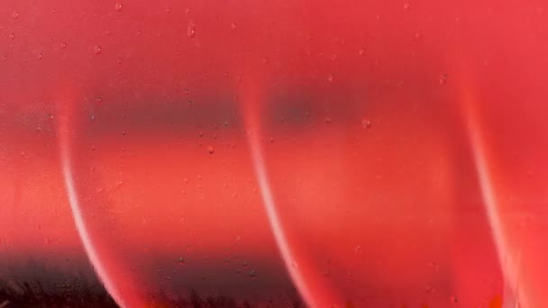 Strawberry Jus Buah Mesin Menghancurkan Berputar Dalam Detail Closeup Tetes — Stok Video