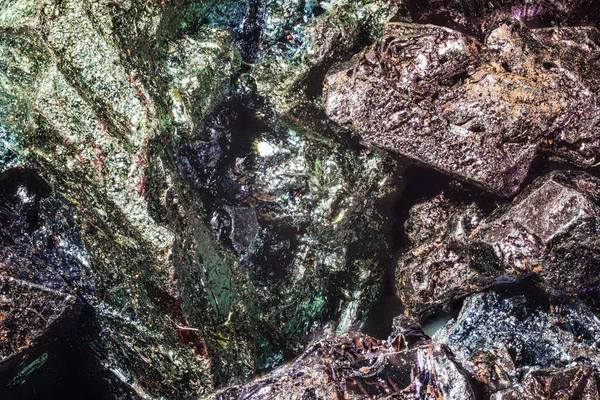 Krystaly Manganistanu Draselného Pod Zvětšovací Mikroskop Šířka Obrazu 9Mm Abstraktní — Stock fotografie