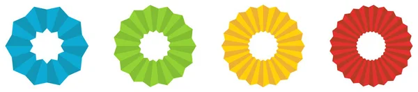 形のような丸い装飾のロゼット 折り目の異なるバージョン — ストックベクタ