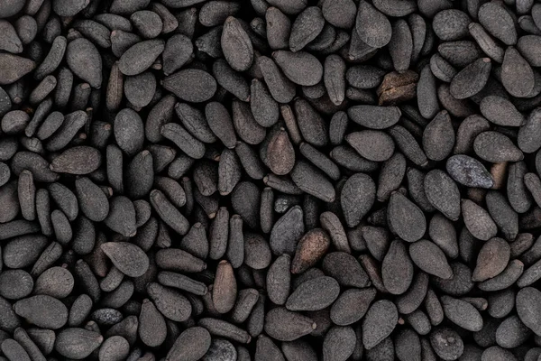 Hromada Černých Sezamových Semen Mikroskopický Detail Šířka Obrazu 23Mm — Stock fotografie