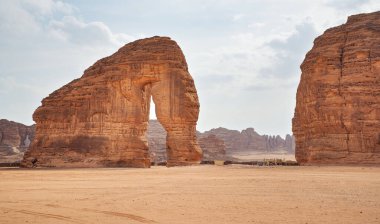 Jabal AlFil - Elephant Rock in Al Ula desert landscape, Saudi Arabia. clipart