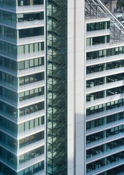 Modern Tall Steel Glass Office Building Closeup Detail Regular Windows — Stock Photo, Image