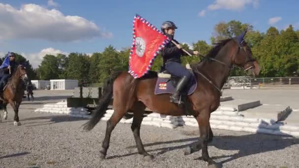 Brno Cechia Ottobre 2021 Presentazione Della Polizia Cavallo Ceca Gruppo — Video Stock