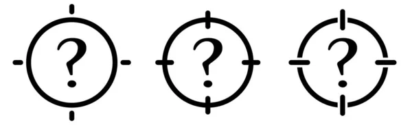 Question Mark Icon Target Crosshair Focus Unknown Concept — Stock Vector