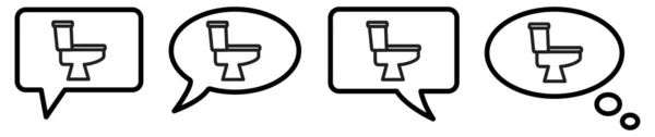 语音泡沫中的厕所图标 不同版本 — 图库矢量图片