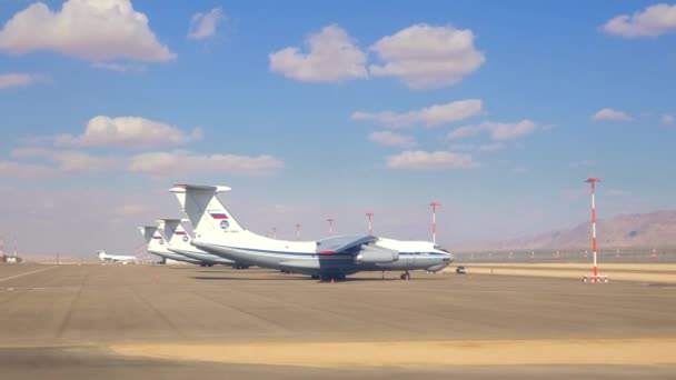 Eilat Israël Januari 2020 Zicht Vanuit Passagiersraam Van Commercieel Vliegtuig — Stockvideo