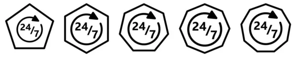 Icono Polígonos Con Diferente Número Bordes Signo Apoyo Sin Parar — Vector de stock