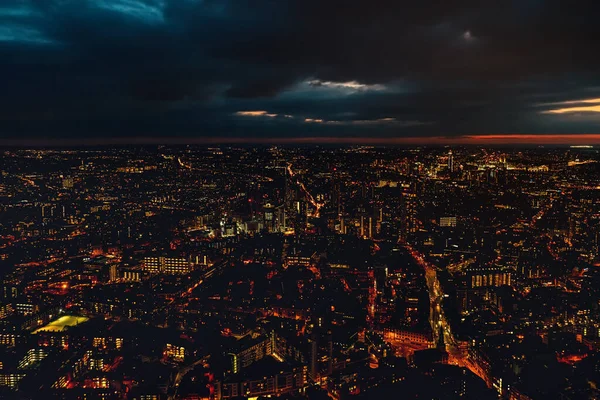 Luftaufnahme Des Südwesten Londons Blaue Stunde Kurz Nach Sonnenuntergang Orange — Stockfoto