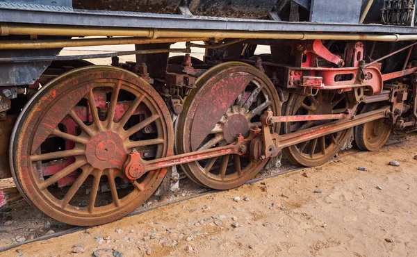 Old Unused Steam Locomotive Train Wadi Rum Railroad Station Closeup — Stock Photo, Image