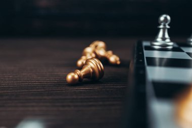 chess piece on chess board game for ideas, challenge, leadership, strategy, business, success or abstract concept.