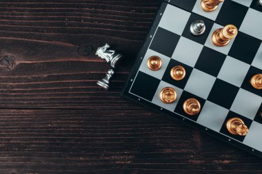 chess piece on chess board game for ideas, challenge, leadership, strategy, business, success or abstract concept.