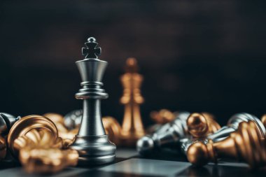 chess piece on chess board game for ideas, challenge, leadership, strategy, business, success or abstract concept.