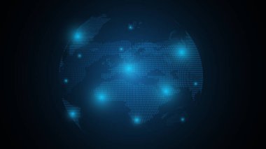 Globe dot style and lighting. Earth abstract and communication background.
