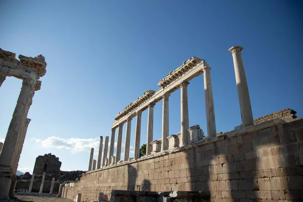 Ruinen Des Trajanstempels Der Antiken Stätte Von Pergamon Izmir Türkei — Stockfoto