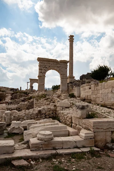 Ruiny Sagalassos Stanowisko Archeologiczne Ruiny Starożytnego Miasta Sagalassos Historyczne Kolumny — Zdjęcie stockowe