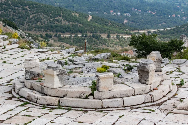 Ruiny Sagalassos Stanowisko Archeologiczne Ruiny Starożytnego Miasta Sagalassos Historyczne Kolumny — Zdjęcie stockowe