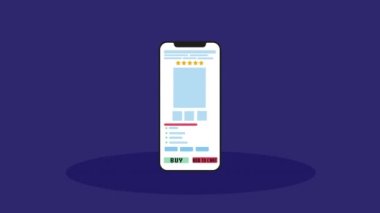 Çevrimiçi bankacılık akıllı telefon kullanıyor. Ödeme başvurusu. Bankacılık uygulaması. Kavramsal 2d animasyon 4k video. Yüksek kaliteli FullHD görüntüler