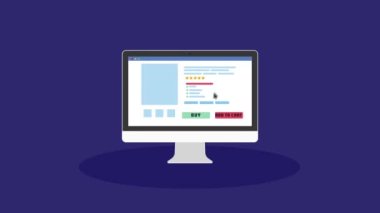 Çevrimiçi fatura ödemesi, çevrimiçi bankacılık, güvenli online faturalar, kredi kartı bilgi koruması, online fatura - kavramsal 2d animasyon video klibi. Yüksek kaliteli FullHD görüntüler