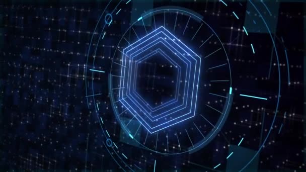 Cyberbeveiligingsconcept Internetbescherming Netwerk Computerveiligheid Futuristische Abstracte Weergave Animatie Hoge Kwaliteit — Stockvideo