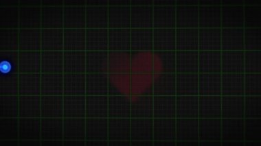 Heartbeat rate and pulse on black screen, seamless and loop motion animate footage. High quality FullHD footage