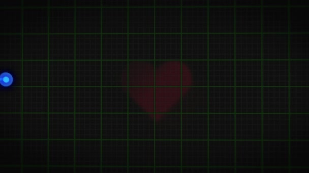 Heartbeat Rate Pulse Black Screen Seamless Loop Motion Animate Footage — Stok video