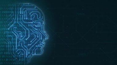 Artificial Intelligence face scanner. Facial recognition and biometric medical research concept. High quality FullHD footage.