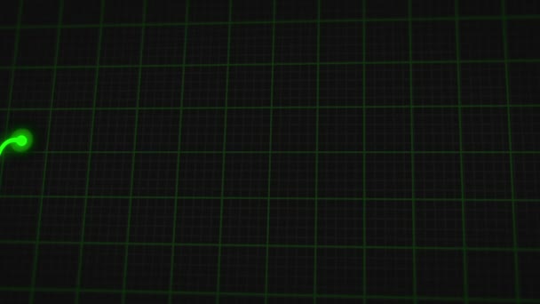 ハートビートモニターライン シームレスにループアニメーション グリッドと医療画面上の心臓リズムの緑のライングラフ Ecg Ekg心電図は心拍を示します 高品質のフルHd映像 — ストック動画