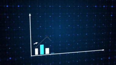 Çizgi büyüten iş konseptiyle dijital bar çizelgesi. Yüksek kaliteli FullHD görüntüler