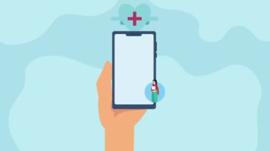 Medical technology and various medical technology icon, 4k animation. High quality FullHD footage