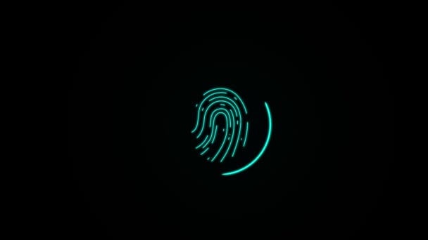 Fingerabdruck Futuristischer Flugcode Zum Abstrakten Fingerabdruck Cyberspace Biometrisches Identifikationsverfahren Mit — Stockvideo