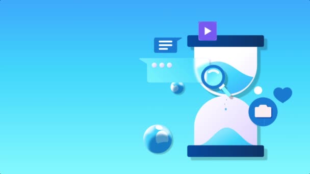 Маркетинг Соціальних Мереж Пошукова Оптимізація Мінімальний Мультиплікаційний Стиль Анімації Рендеринга — стокове відео