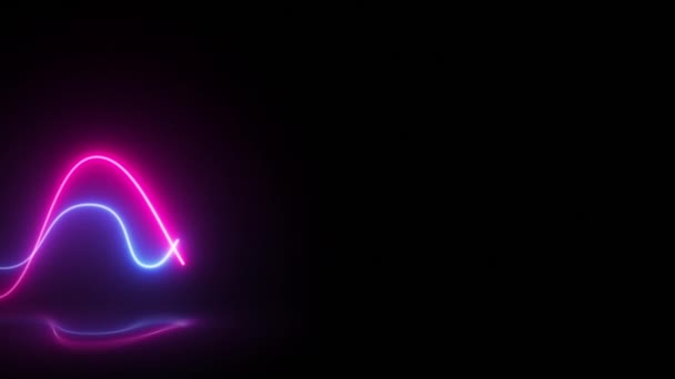 Zářící Neonové Čáry Abstraktní Pozadí Ekvalizér Signální Graf Ultrafialové Spektrum — Stock video