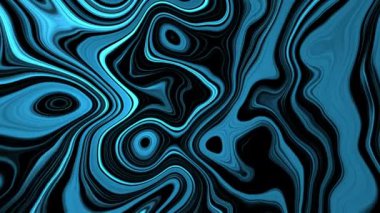 Sıvı hareket halinde. 4k mavi ve siyah arkaplan ile hareket ediyor. Yüksek kalite 4k görüntü