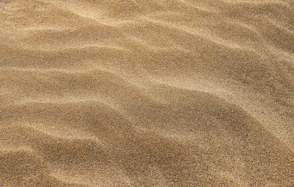 ビーチの砂の波のクローズアップの背景 晴れた夏の日に砂丘 テキストのためのフリースペース — ストック写真