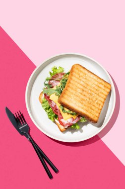 Sıcak, aydınlık bir odada elinde limonlu ve otlu çay tutan bir kadın. Kahvaltı ve sağlıklı beslenme konsepti. Boşluğu kopyala.