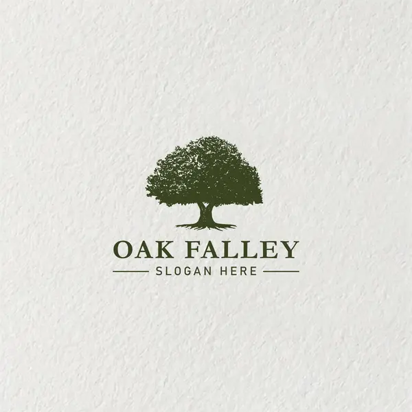 meşe ağacı logo tasarımı siluet vektörü