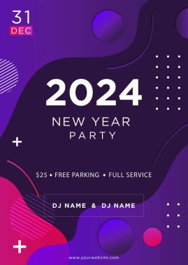 soyut yeni yıl 2024 parti pilotu şablonu