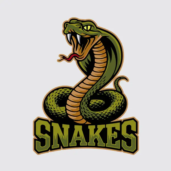 Kral Kobra Logo Tasarım İllüstrasyonu. İş Markası, Spor, Takım, Maskot, Oyun Şirketi için Kullanılabilir.