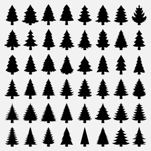 Çam ağacı vektör simgesi kümesi