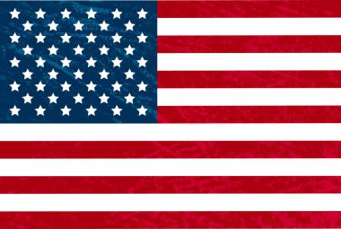 Çalı boyalı Amerikan bayrağı şeffaf arka planda izole edilmiş.,