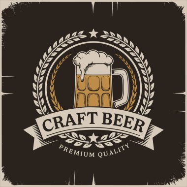 El yapımı bira için klasik bir logo..