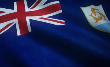 İlginç dokuları olan Sallanan Bayrak Anguilla 'nın Yakın Çekimi