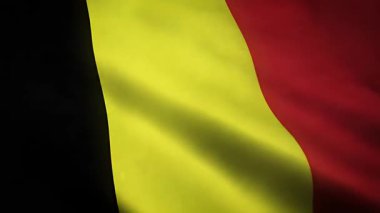 İlginç dokuları olan Sallanan Belçika Bayrağının Yakın Çekimi