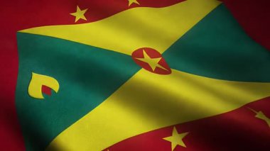 İlginç dokuları olan Sallanan Bayrak Grenada 'nın Yakın Çekimi